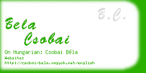 bela csobai business card